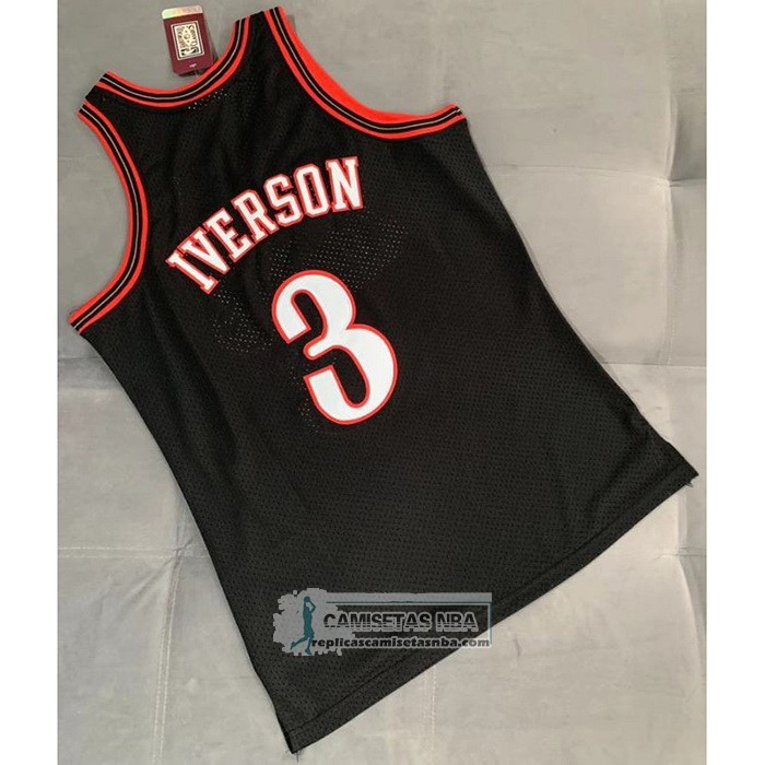 Camiseta Philadelphia 76ers Allen Iverson Mitchell & Ness 1997-98 Negro